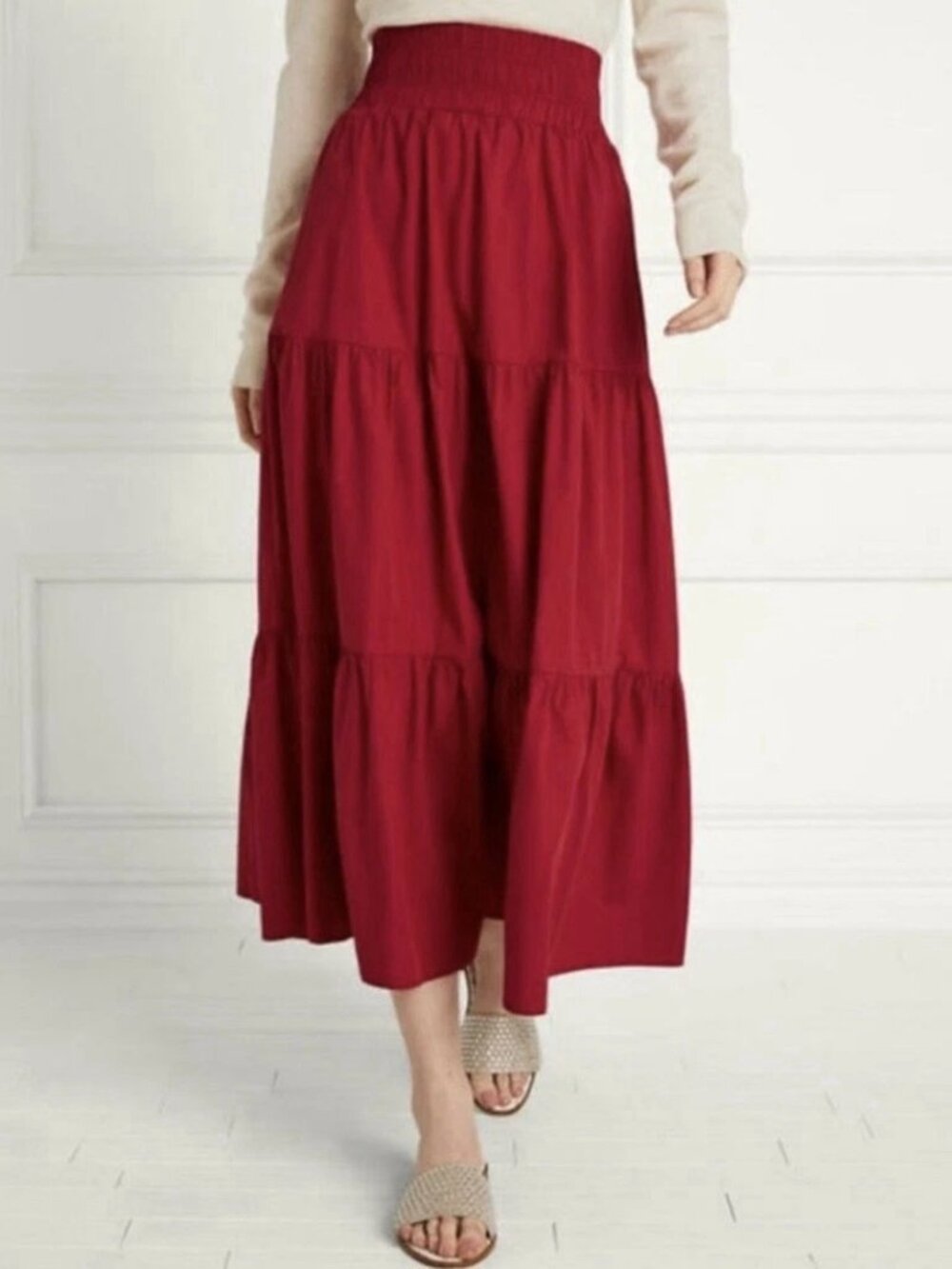 Hill House The Florence Nap Skirt Sz S Victorian Red Cotton Renaissance Fair NWT